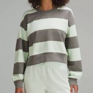 Lululemon Crop Stripe Perfect Oversized Kohlrabi Sweatshirt